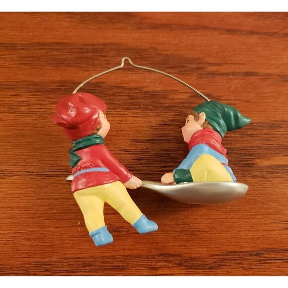 Elves Ornament Christmas Vintage Hallmark Spoon Rider Keepsake New - Picture 3 of 4